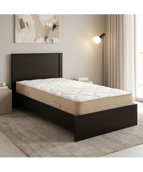 Κρεβάτι με στρώμα Athos Sleepy pakoworld wenge 90x190εκ