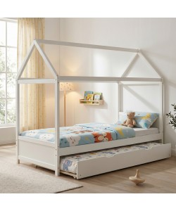 Παιδικα κρεβάτια DreamHouse τ. Μontessori pakoworld ξύλο πεύκου λευκό 90x190εκ