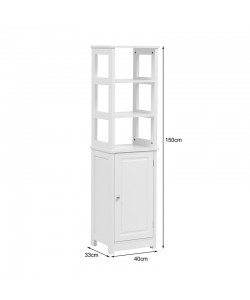 Ντουλάπι-στήλη Larben pakoworld mdf λευκό 40x33x150εκ