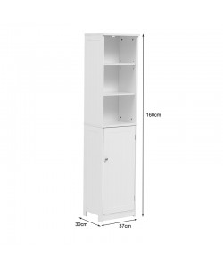 Ντουλάπι-στήλη Desilia pakoworld mdf λευκό 37x30x160εκ