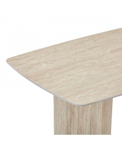 Τραπέζι Loosir pakoworld mdf-sandstone σε όψη τραβερτίνας 180x90x74εκ