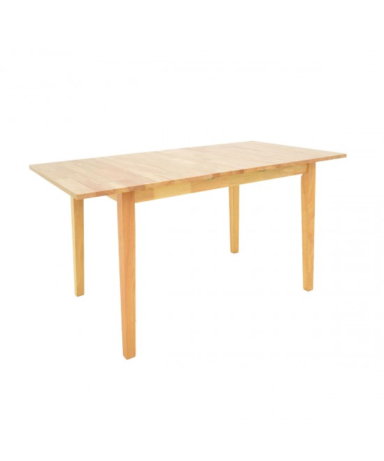 Τραπεζαρία Dallan Country pakoworld 7τεμ σε φυσική απόχρωση rubberwood 120-150x80x74εκ