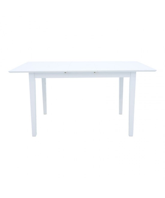 Τραπεζαρία Dallan Mabor pakoworld 7τεμ λευκό rubberwood 120-150x80x73,8εκ