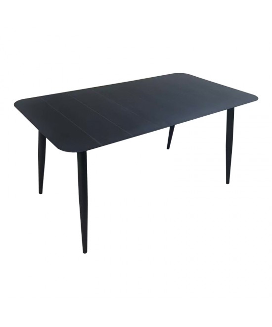Τραπεζαρία Heven Vista pakoworld σετ 7τεμ μαύρο αλουμίνιο 150x80x72εκ