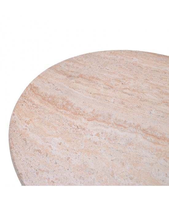 Τραπέζι σαλονιού Mikawa pakoworld MGO όψη τραβερτίνας Φ70x34εκ Τραπέζι σαλονιού Mikawa pakoworld MGO όψη τραβερτίνας Φ70x34εκ
