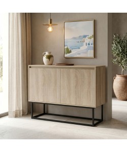 Μπουφές Dabia pakoworld sonoma-πόδι μαύρο μέταλλο 100x40x74εκ