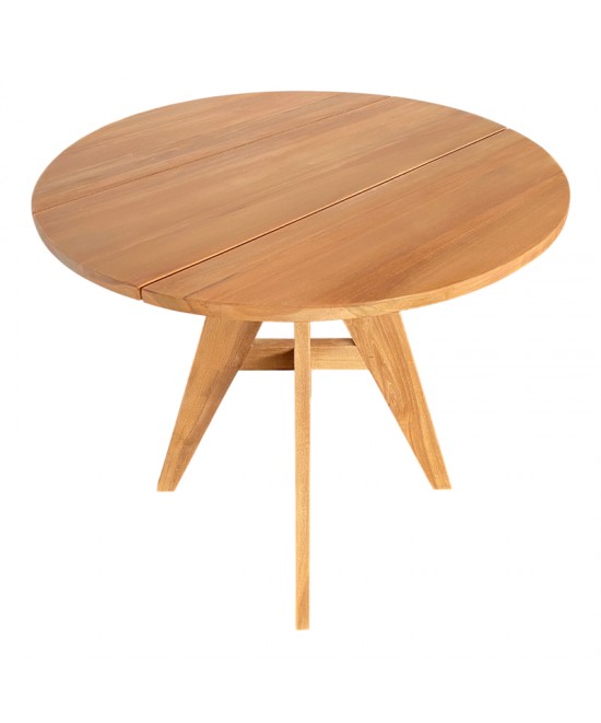 Τραπέζι Cadrada pakoworld teak ξύλο σε φυσική απόχρωση Φ80x76εκ