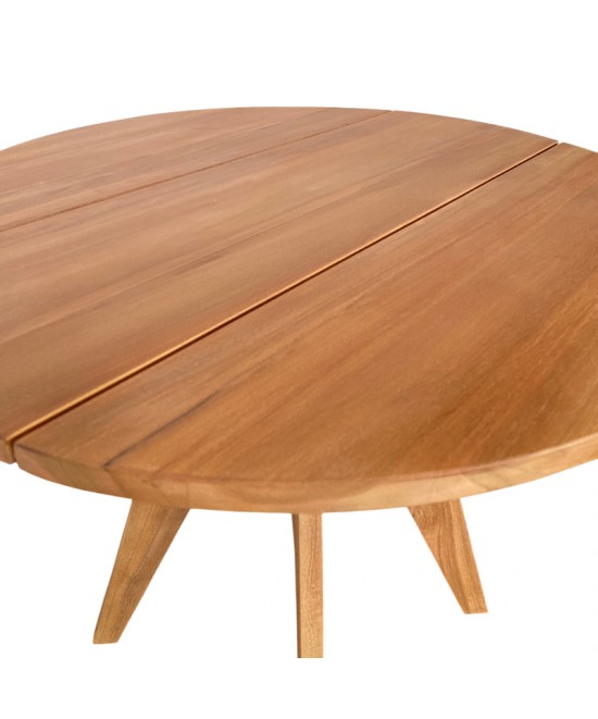 Τραπέζι Cadrada pakoworld teak ξύλο σε φυσική απόχρωση Φ80x76εκ