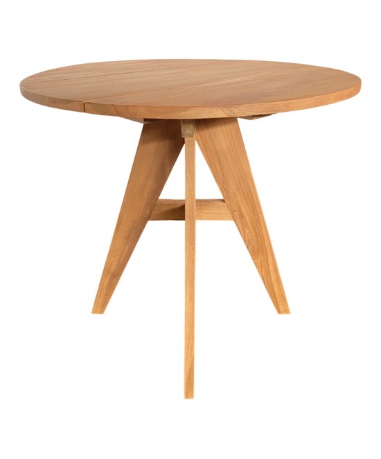 Τραπέζι Cadrada pakoworld teak ξύλο σε φυσική απόχρωση Φ80x76εκ