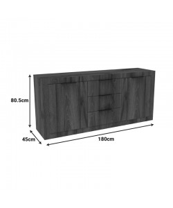 Μπουφές Doha pakoworld καρυδί με oak 180x45x80.5εκ