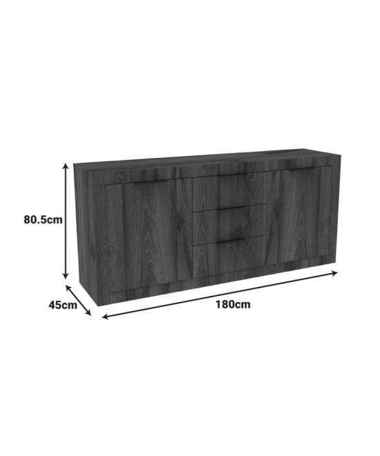 Μπουφές Doha pakoworld καρυδί με oak 180x45x80.5εκ