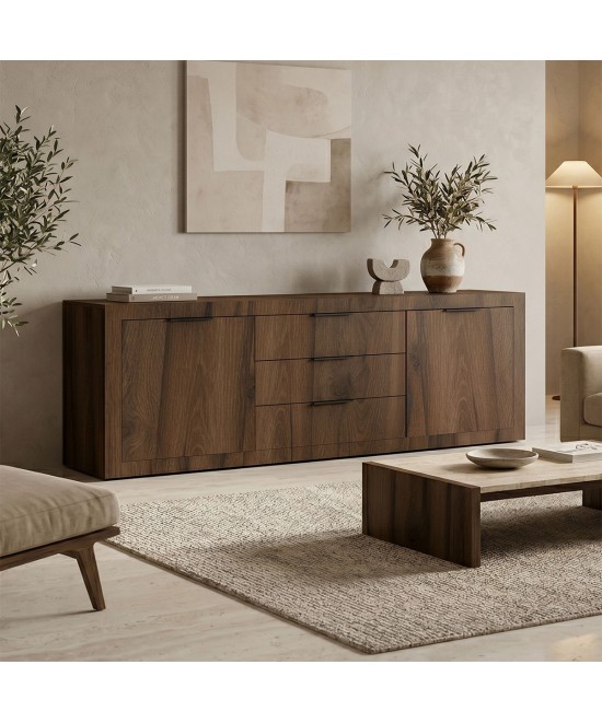 Μπουφές Doha pakoworld καρυδί με oak 210x45x80.5εκ