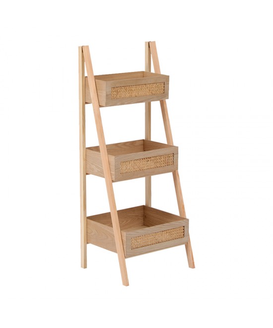 Ραφιέρα επιδαπέδια 3όροφη Scandy pakoworld mdf-rattan σε φυσική απόχρωση 44x37x110εκ Ραφιέρα επιδαπέδια 3όροφη Scandy pakoworld mdf-rattan σε φυσική απόχρωση 44x37x110εκ
