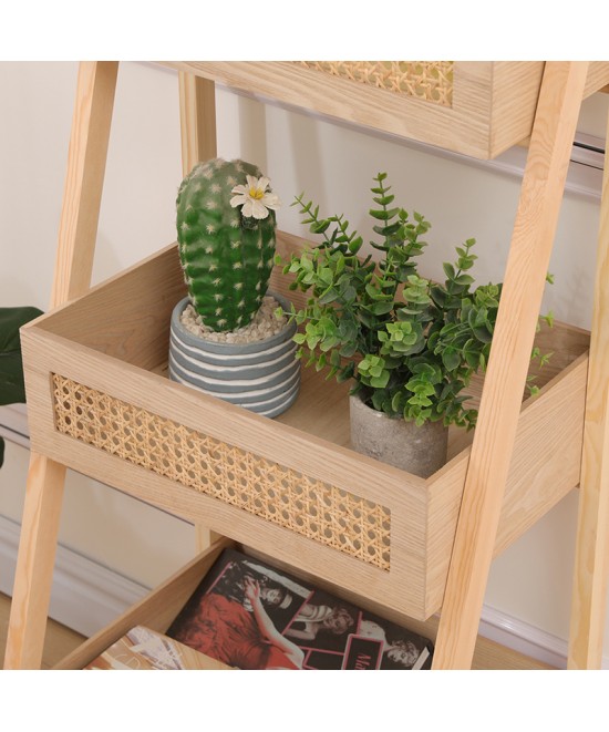Ραφιέρα επιδαπέδια 3όροφη Scandy pakoworld mdf-rattan σε φυσική απόχρωση 44x37x110εκ Ραφιέρα επιδαπέδια 3όροφη Scandy pakoworld mdf-rattan σε φυσική απόχρωση 44x37x110εκ