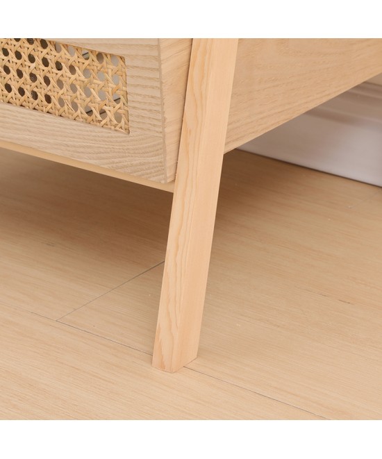 Ραφιέρα επιδαπέδια 3όροφη Scandy pakoworld mdf-rattan σε φυσική απόχρωση 44x37x110εκ Ραφιέρα επιδαπέδια 3όροφη Scandy pakoworld mdf-rattan σε φυσική απόχρωση 44x37x110εκ