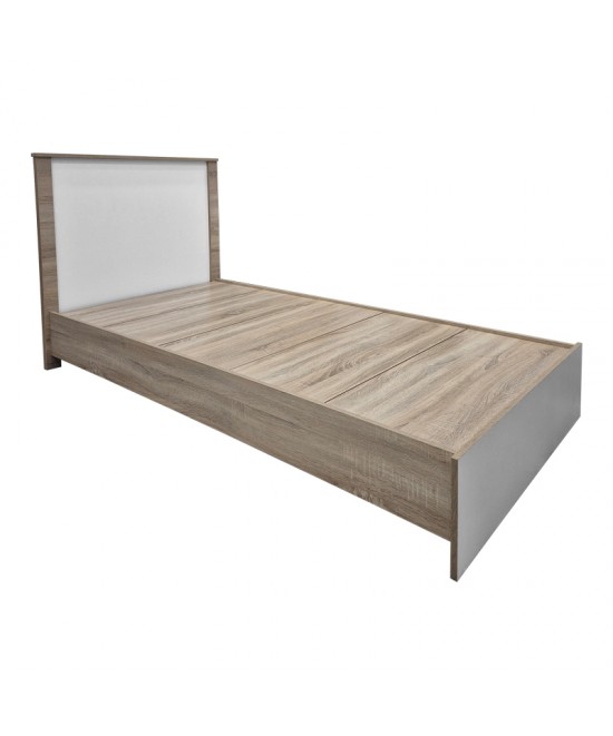 Κρεβάτι με στρώμα Athos Sleepy pakoworld sonoma λευκό 90x190εκ