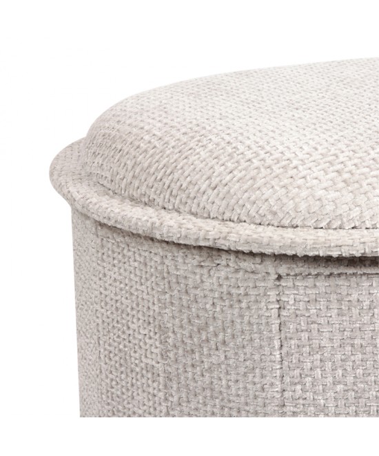 Σκαμπό-μπαούλο Trebia pakoworld κρεμ ύφασμα 76x38x38εκ