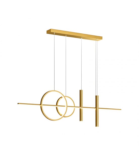 Φωτιστικό οροφής Neron pakoworld led χρυσό μεταλλικό 100x25x26εκ