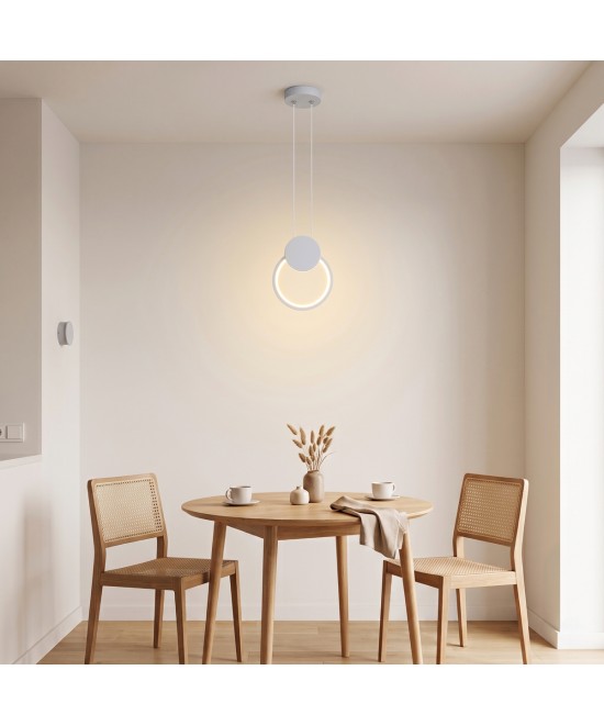 Φωτιστικό οροφής Ganden pakoworld led λευκό μεταλλικό Φ26,5x20εκ