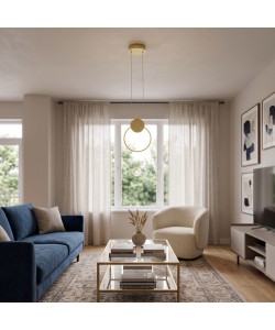 Φωτιστικό οροφής Ganden pakoworld led χρυσό μεταλλικό Φ26,5x20εκ