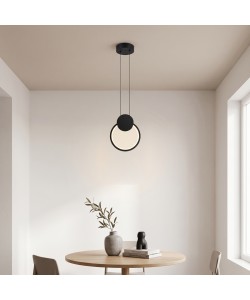 Φωτιστικό οροφής Ganden pakoworld led μαύρο μεταλλικό Φ26,5x20εκ
