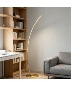 Φωτιστικό δαπέδου Archer pakoworld led χρυσό μεταλλικό 70x28x165εκ