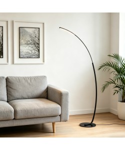 Φωτιστικό δαπέδου Archer pakoworld led μαύρο μεταλλικό 70x28x165εκ