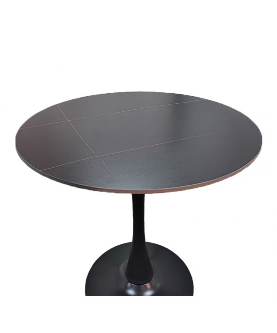 Tραπέζι Balou pakoworld sintered stone σε μαύρη απόχρωση με όψη μαρμάρου-βάση μαύρο μέταλλο Φ120x73εκ Tραπέζι Balou pakoworld sintered stone σε μαύρη απόχρωση με όψη μαρμάρου-βάση μαύρο μέταλλο Φ120x73εκ