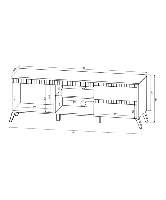 Σύνθετο σαλονιού Belka pakoworld κρεμ με oak 210,6x45x152,6εκ Σύνθετο σαλονιού Belka pakoworld κρεμ με oak 210,6x45x152,6εκ