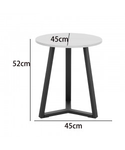 Βοηθητικό τραπέζι Berton pakoworld cappuccino με μαύρο μέταλλο Φ45x52εκ