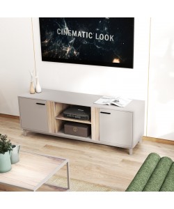 Έπιπλο τηλεόρασης Polenio pakoworld cappuccino με φυσικό 150x40x53εκ
