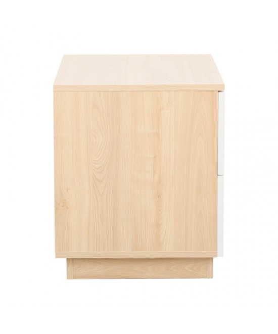 Κομοδίνο Verena pakoworld φυσικό με λευκό 48x40x48εκ