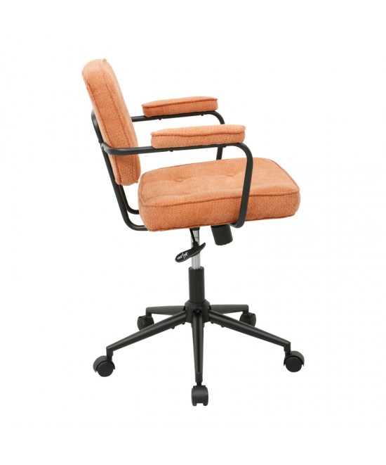 Καρέκλα γραφείου Leberta pakoworld terracotta ύφασμα 64x63,5x86-96εκ