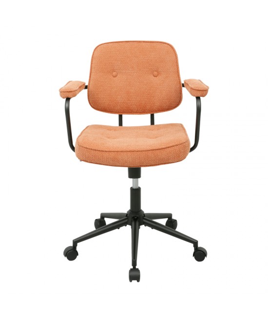 Καρέκλα γραφείου Leberta pakoworld terracotta ύφασμα 64x63,5x86-96εκ