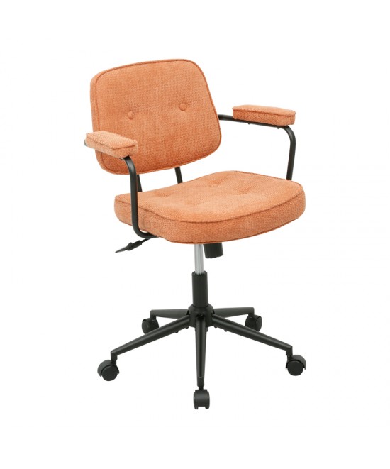 Καρέκλα γραφείου Leberta pakoworld terracotta ύφασμα 64x63,5x86-96εκ