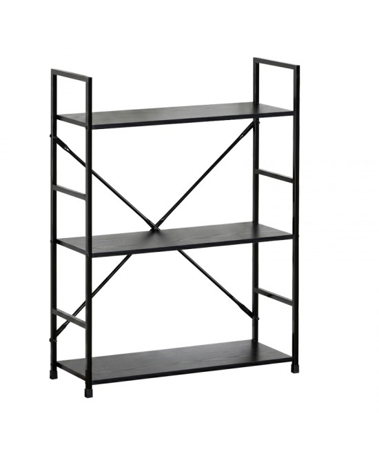 Βιβλιοθήκη-ραφιέρα Manlo pakoworld μαύρο μέταλλο 58.6x23.5x80εκ