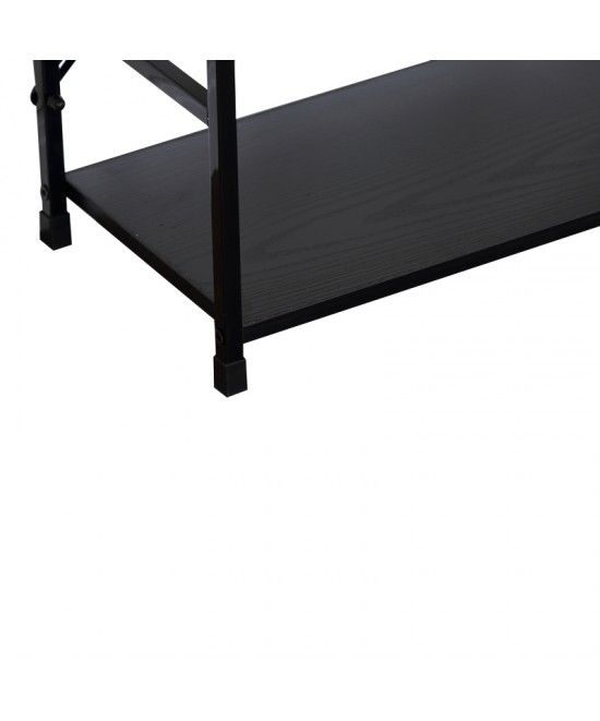 Βιβλιοθήκη-ραφιέρα Manlo pakoworld μαύρο μέταλλο 58.6x23.5x80εκ