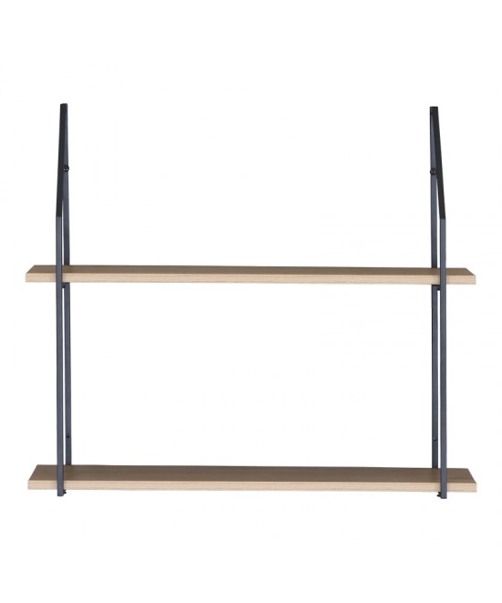 Ραφιέρα τοίχου Fema pakoworld oak με μαύρο μέταλλο 60x20x52εκ
