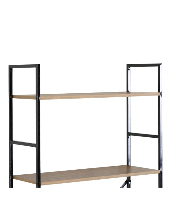Βιβλιοθήκη Manlo pakoworld oak με μαύρο μέταλλο 58.6x23.5x144εκ Βιβλιοθήκη Manlo pakoworld oak με μαύρο μέταλλο 58.6x23.5x144εκ
