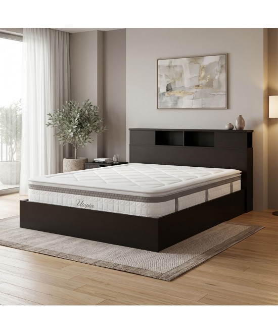 Κρεβάτι με στρώμα Olympus Utopia pakoworld wenge 160x200εκ