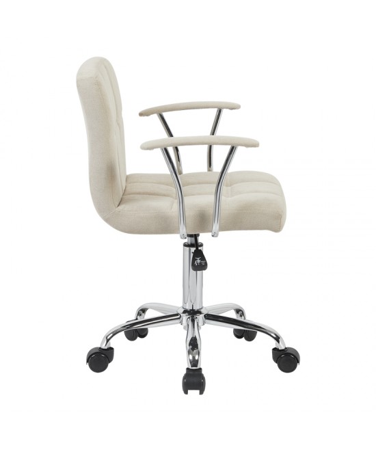 Καρέκλα γραφείου Buleco pakoworld μπεζ ύφασμα 56x46x74-86εκ