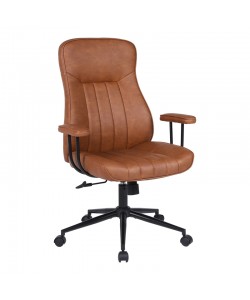 Καρέκλα γραφείου διευθυντή Philareti pakoworld καφέ PU 74x71,5x108-118εκ