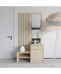 Έπιπλο εισόδου με καθρέπτη Citra pakoworld sonoma 100x34.3x199.5εκ