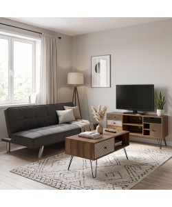Φοιτητικό πακέτο επίπλων σαλονιού Boho pakoworld σετ 3 τμχ