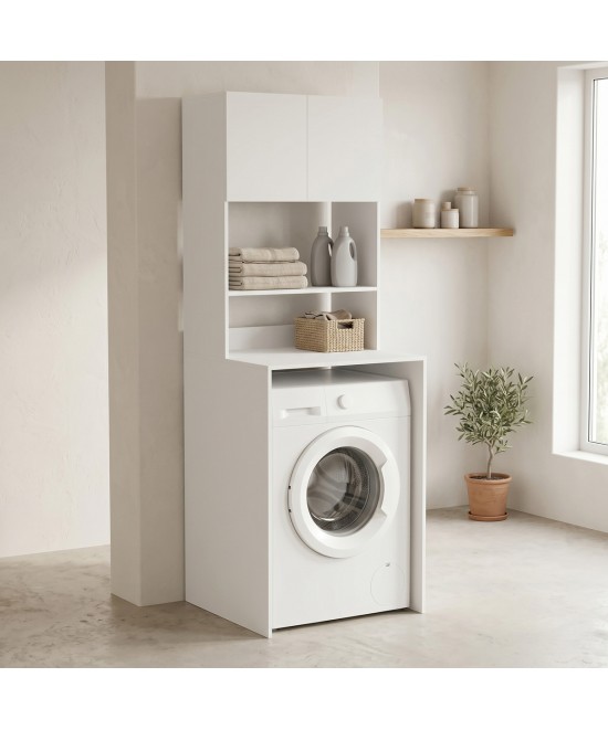 Έπιπλο πλυντηρίου Chaxe pakoworld λευκό 65x60x183.6εκ Έπιπλο πλυντηρίου Chaxe pakoworld λευκό 65x60x183.6εκ