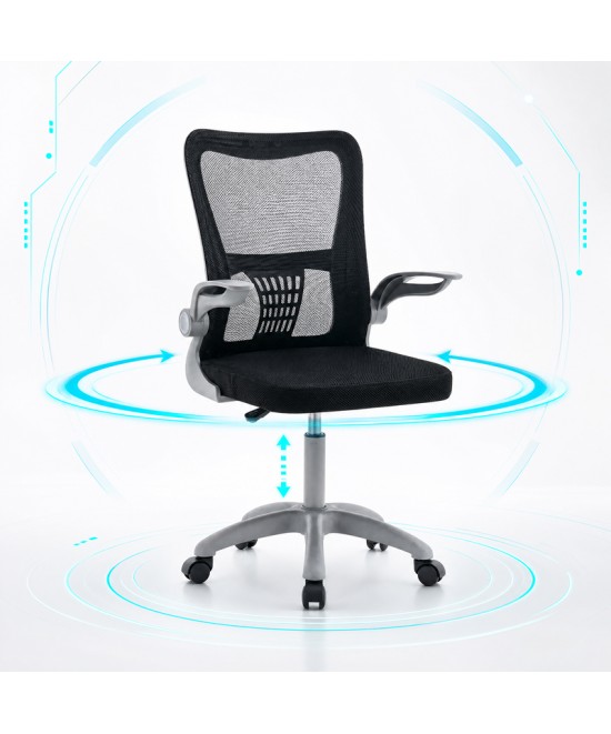 Καρέκλα γραφείου εργασίας Annalise pakoworld μαύρο mesh 57x53x100εκ