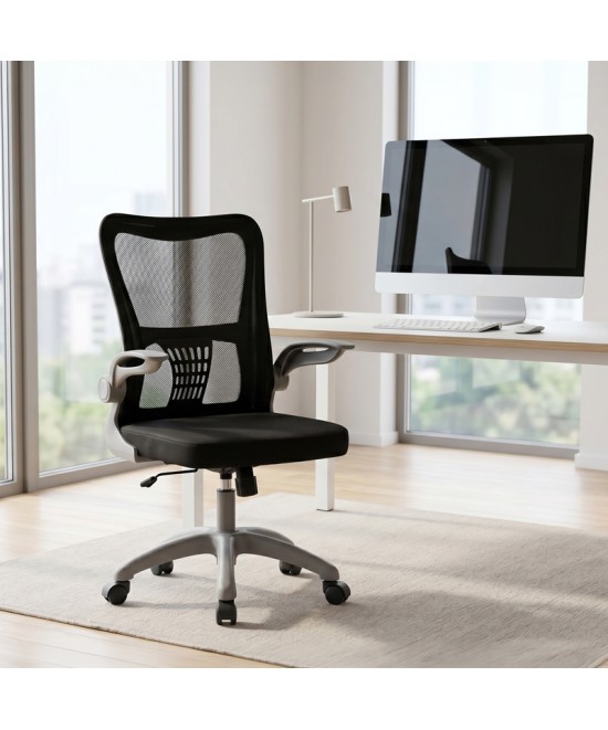 Καρέκλα γραφείου εργασίας Annalise pakoworld μαύρο mesh 57x53x100εκ