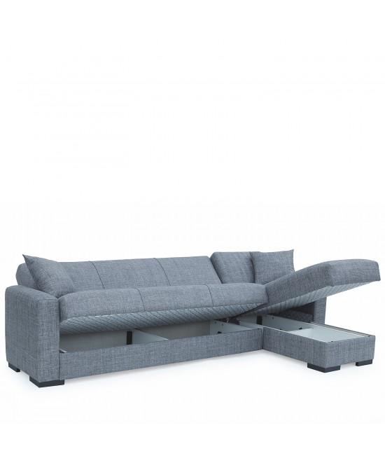 Καναπές Κρεβάτι Γωνιακός ArteLibre JOSE Ανοιχτό Γκρι 270x150x86cm
