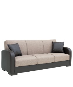 Καναπές Κρεβάτι Τριθέσιος ArteLibre MARTINI Καφέ PU 215x84x84cm