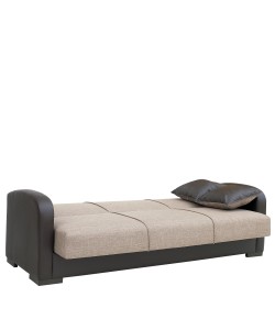 Καναπές Κρεβάτι Τριθέσιος ArteLibre MARTINI Καφέ PU 215x84x84cm